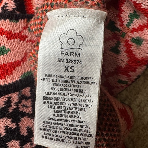 Farm Rio Floral Knit Cardigan Sweater - Pink and Red - Picture 14 of 17